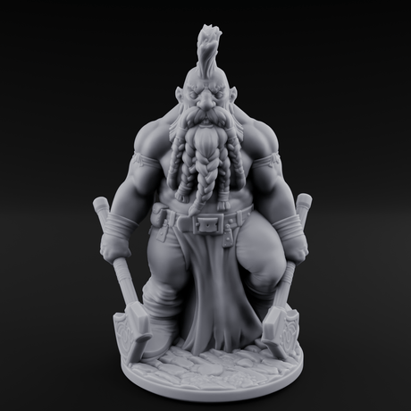Mohawked And Ready Dwarf Slayers Miniature for Dungeons and Dragons, Pathfinder or other TTRPGs