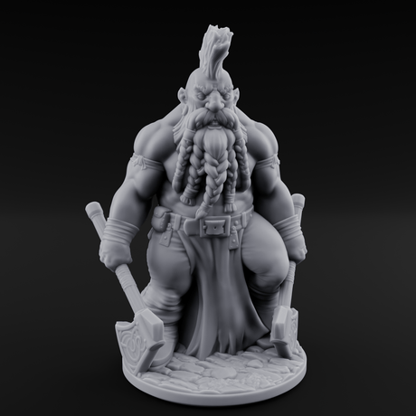Mohawked And Ready Dwarf Slayers Miniature for Dungeons and Dragons, Pathfinder or other TTRPGs