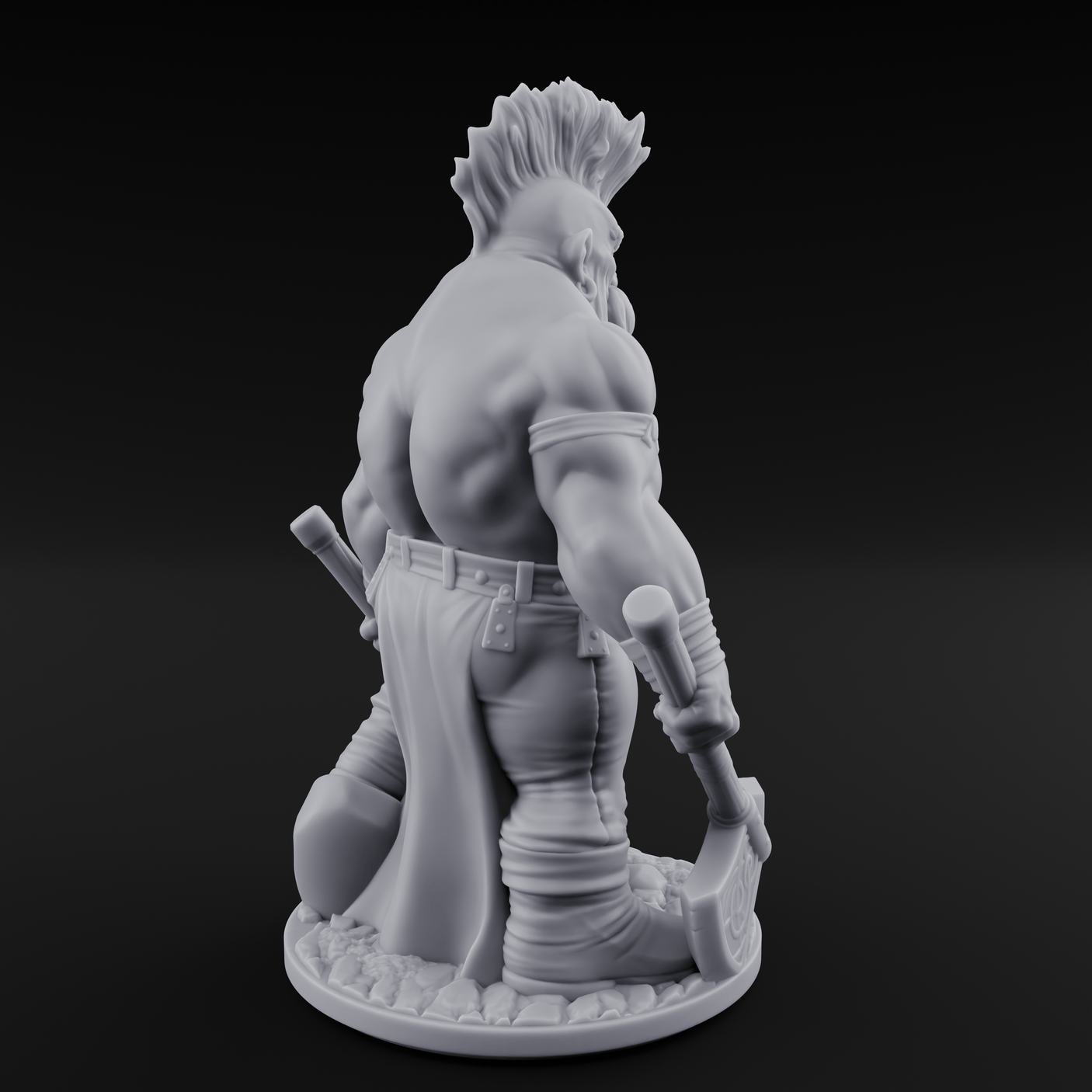 Mohawked And Ready Dwarf Slayer B Miniature for Dungeons and Dragons, Pathfinder or other TTRPGs