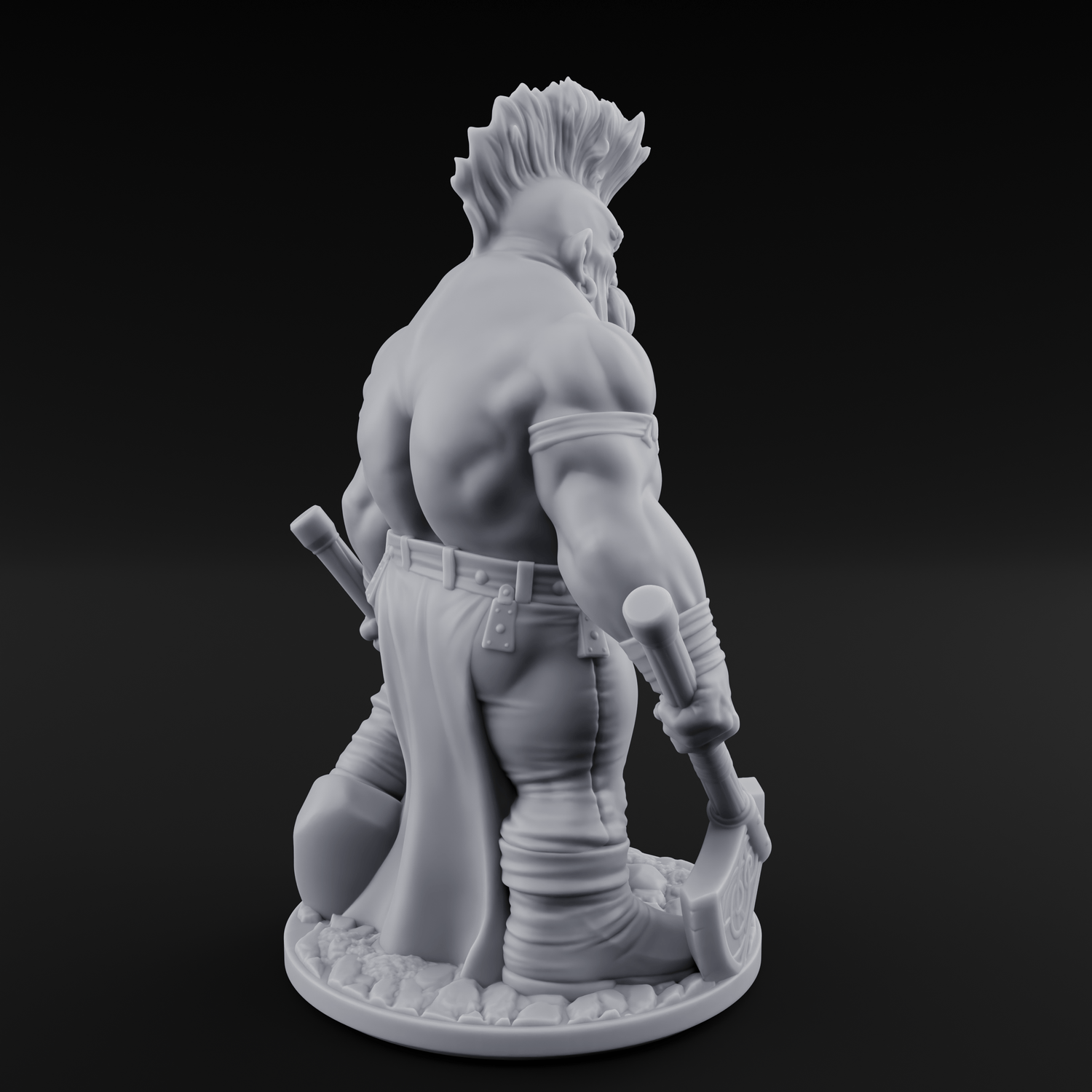 Mohawked And Ready Dwarf Slayer B Miniature for Dungeons and Dragons, Pathfinder or other TTRPGs