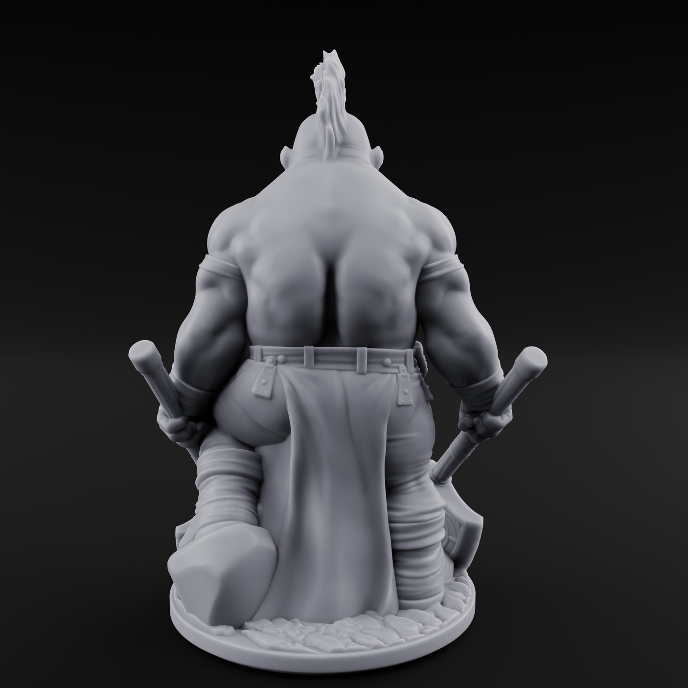 Mohawked And Ready Dwarf Slayer B Miniature for Dungeons and Dragons, Pathfinder or other TTRPGs