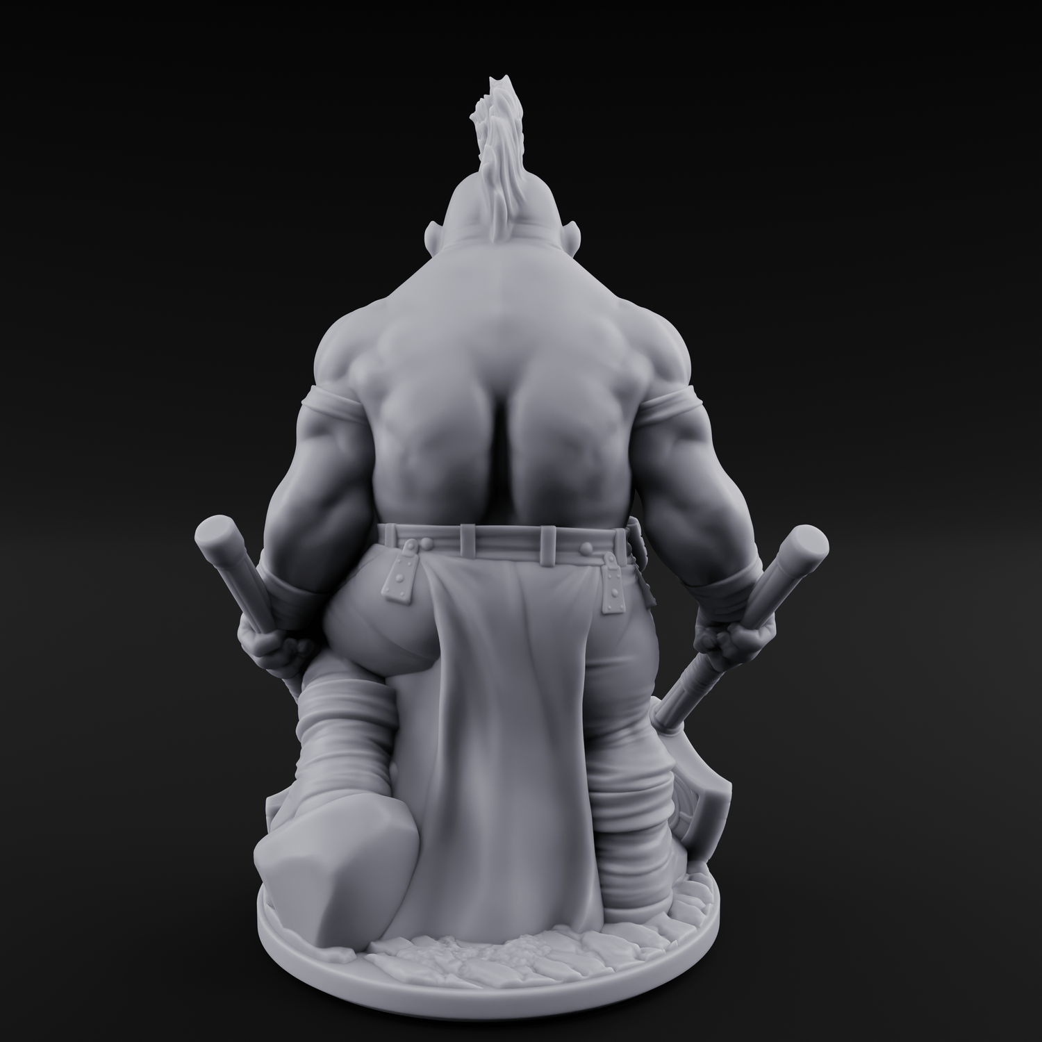 Mohawked And Ready Dwarf Slayer B Miniature for Dungeons and Dragons, Pathfinder or other TTRPGs
