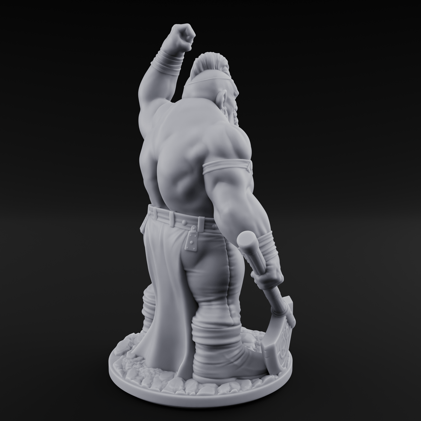 Mohawked And Ready Dwarf Slayer C Miniature for Dungeons and Dragons, Pathfinder or other TTRPGs