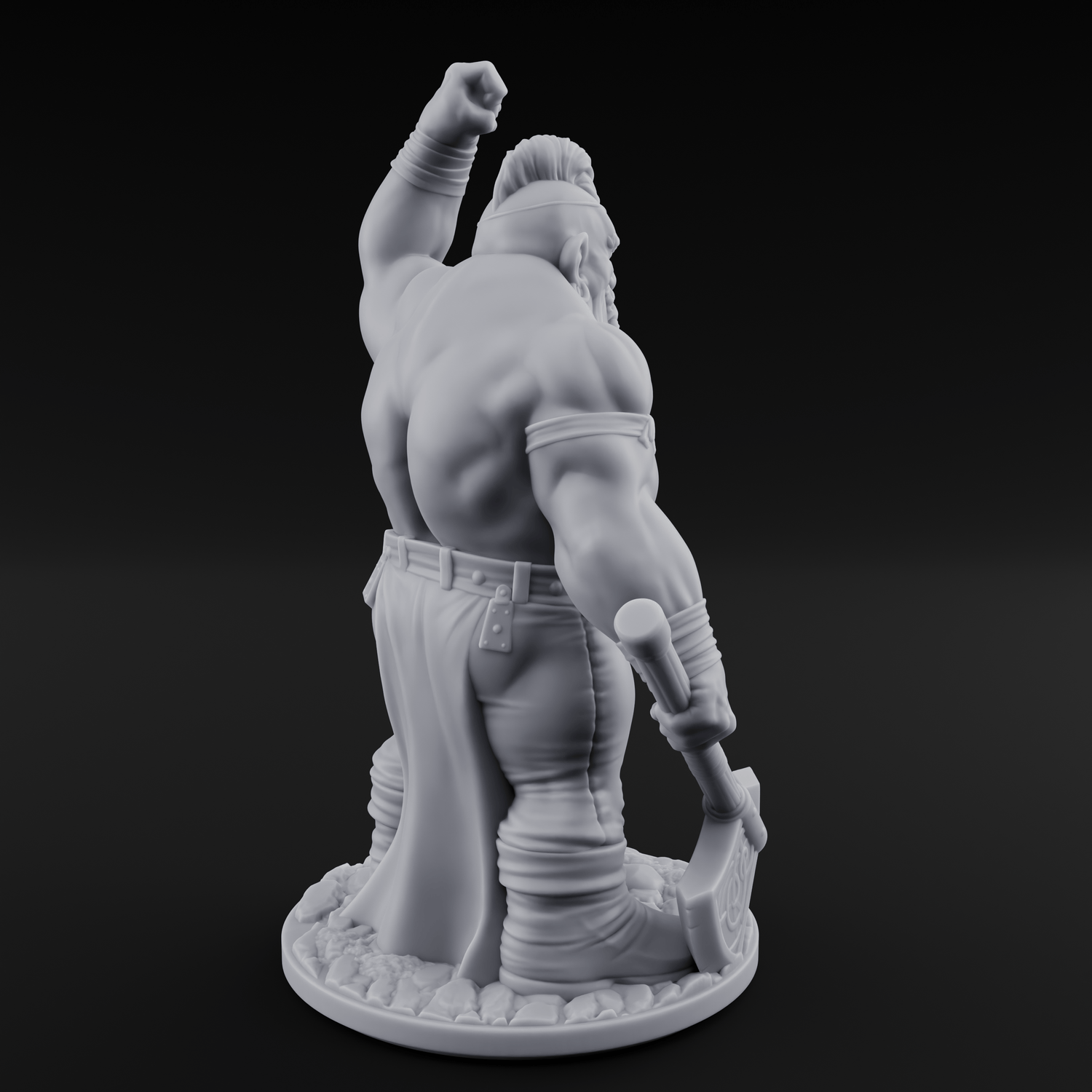 Mohawked And Ready Dwarf Slayer C Miniature for Dungeons and Dragons, Pathfinder or other TTRPGs