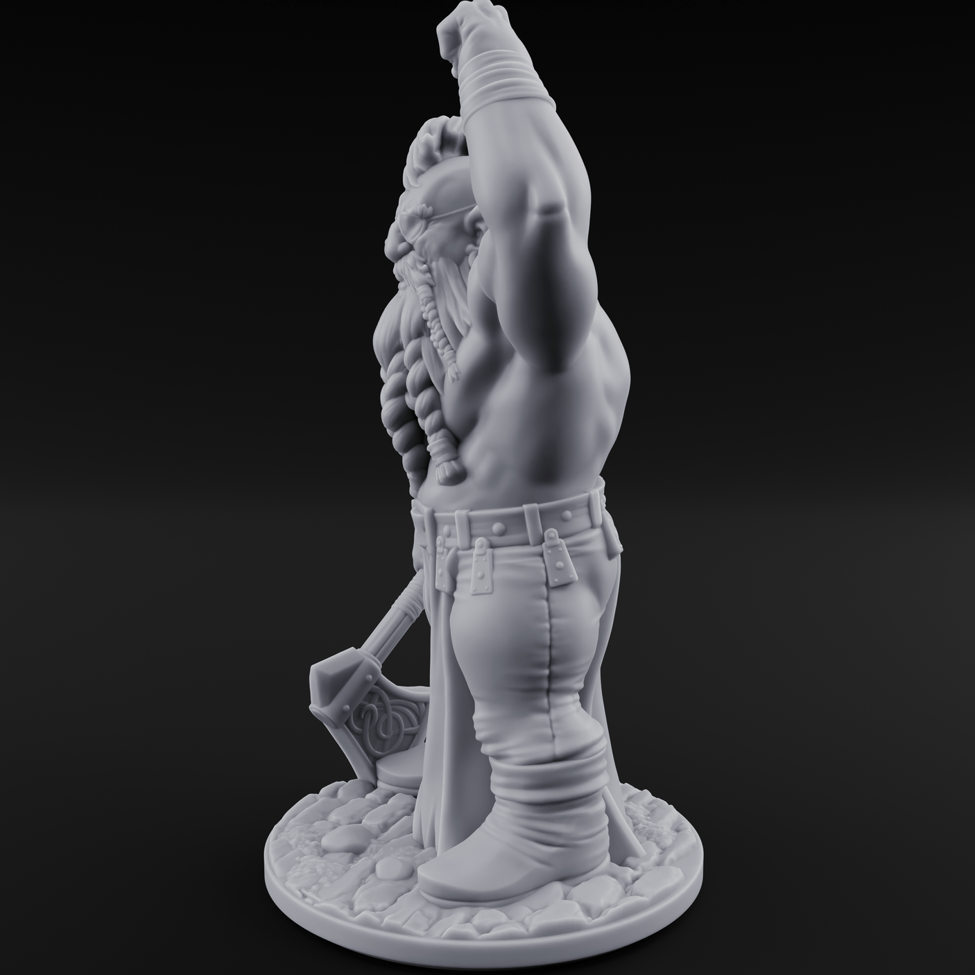 Mohawked And Ready Dwarf Slayer C Miniature for Dungeons and Dragons, Pathfinder or other TTRPGs