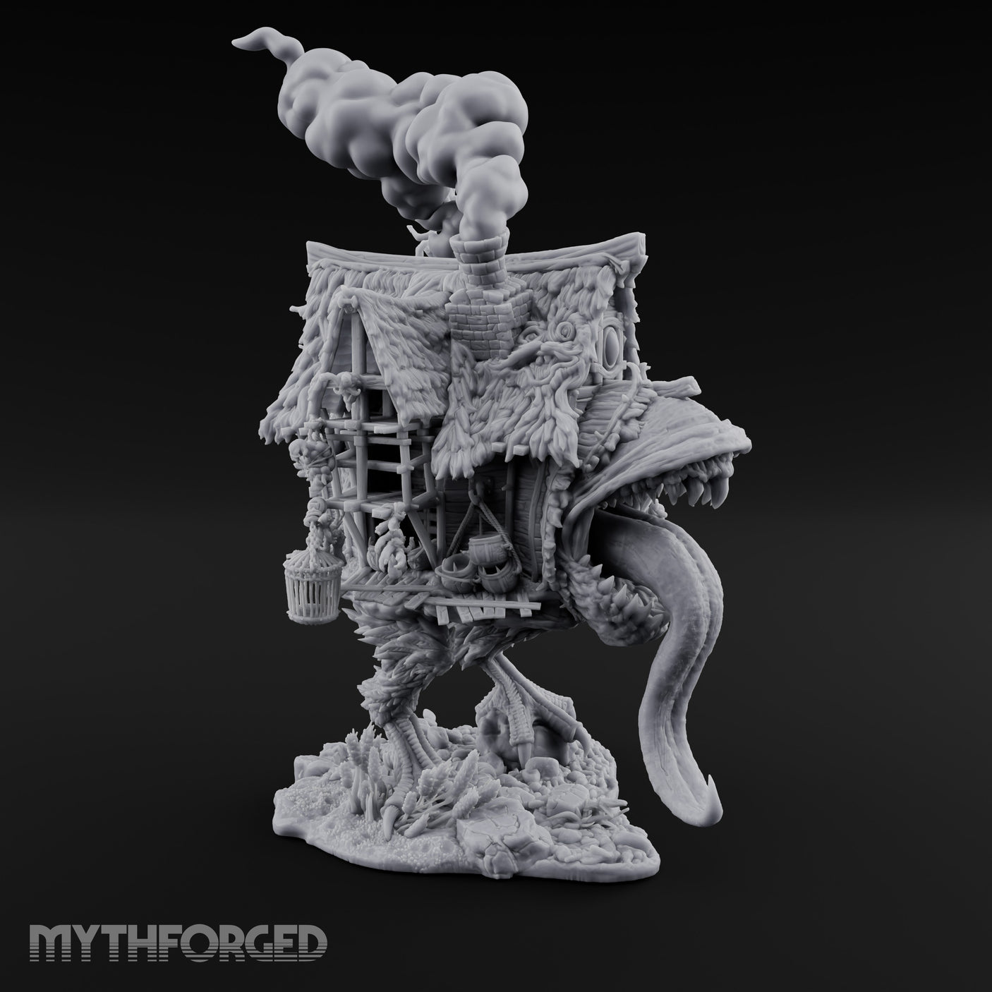 Smoke Billowing Mimic Cottage Miniature for Dungeons and Dragons, Pathfinder or other TTRPGs