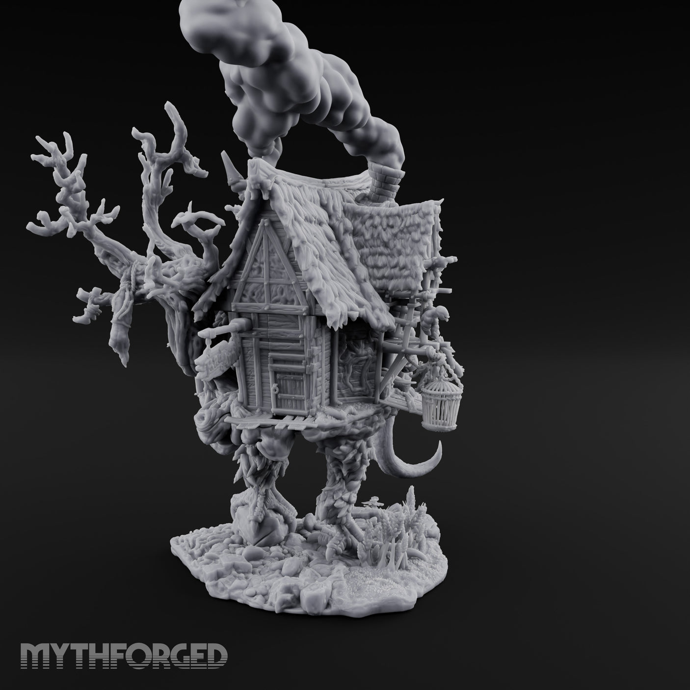 Smoke Billowing Mimic Cottage Miniature for Dungeons and Dragons, Pathfinder or other TTRPGs