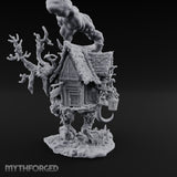 Smoke Billowing Mimic Cottage Miniature for Dungeons and Dragons, Pathfinder or other TTRPGs