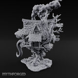 Smoke Billowing Mimic Cottage Miniature for Dungeons and Dragons, Pathfinder or other TTRPGs