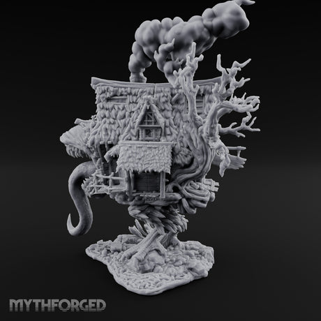Smoke Billowing Mimic Cottage Miniature for Dungeons and Dragons, Pathfinder or other TTRPGs
