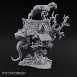 Smoke Billowing Mimic Cottage Miniature for Dungeons and Dragons, Pathfinder or other TTRPGs