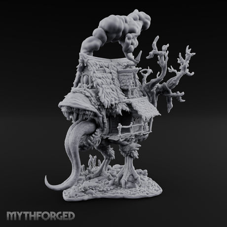 Smoke Billowing Mimic Cottage Miniature for Dungeons and Dragons, Pathfinder or other TTRPGs