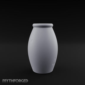 Smooth-Fired Wide-Bellied Ceramic Storage Urn Miniature for Dungeons and Dragons, Pathfinder or other TTRPGs