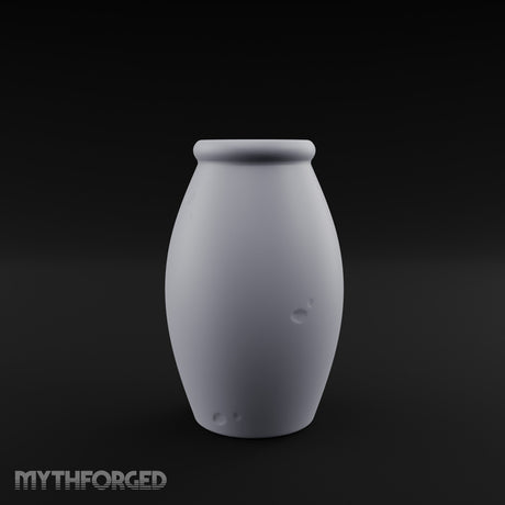 Smooth-Fired Wide-Bellied Ceramic Storage Urn Miniature for Dungeons and Dragons, Pathfinder or other TTRPGs