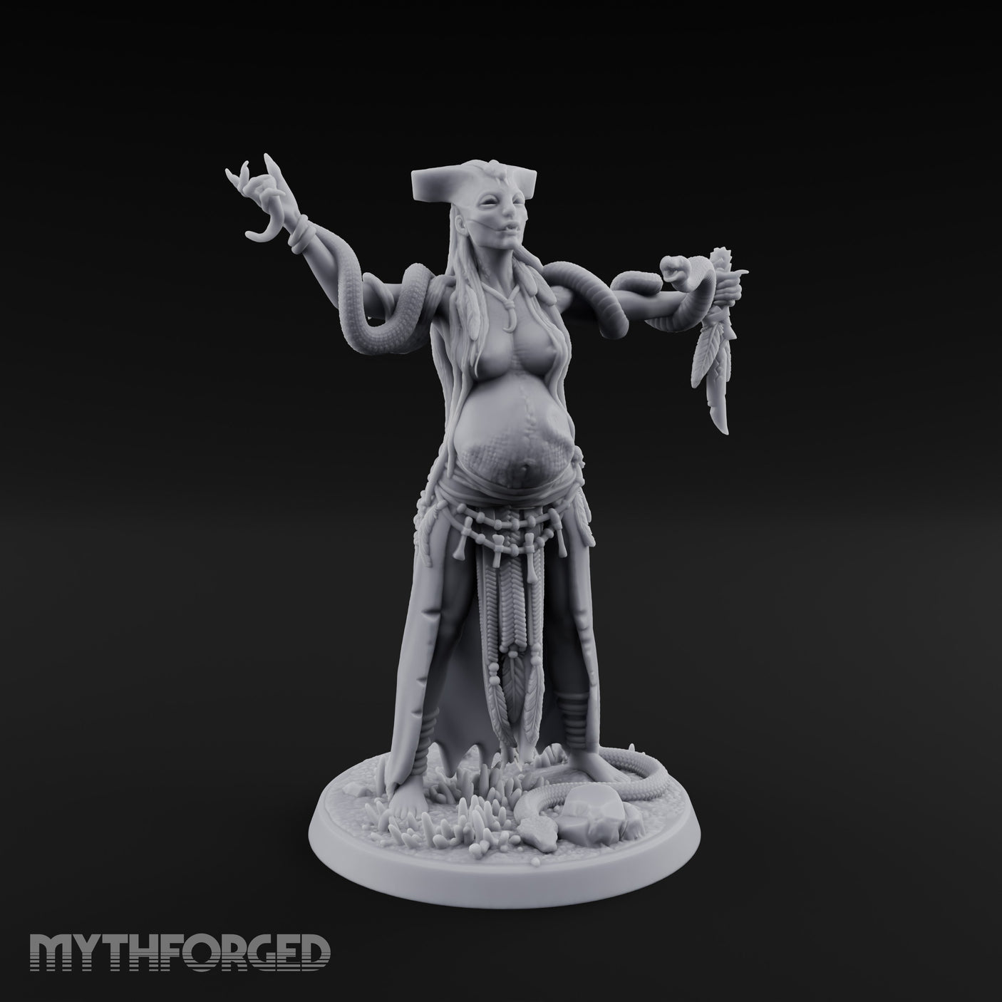 Snake Entwined Vessel of Yig Miniature for Dungeons and Dragons, Pathfinder or other TTRPGs