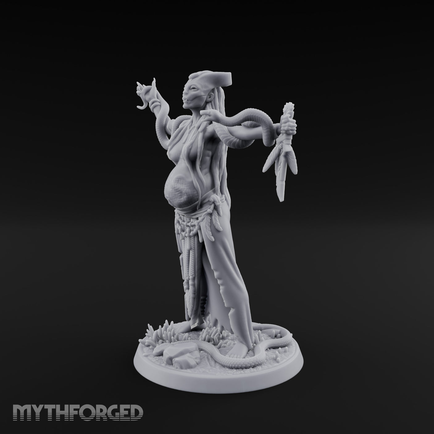 Snake Entwined Vessel of Yig Miniature for Dungeons and Dragons, Pathfinder or other TTRPGs
