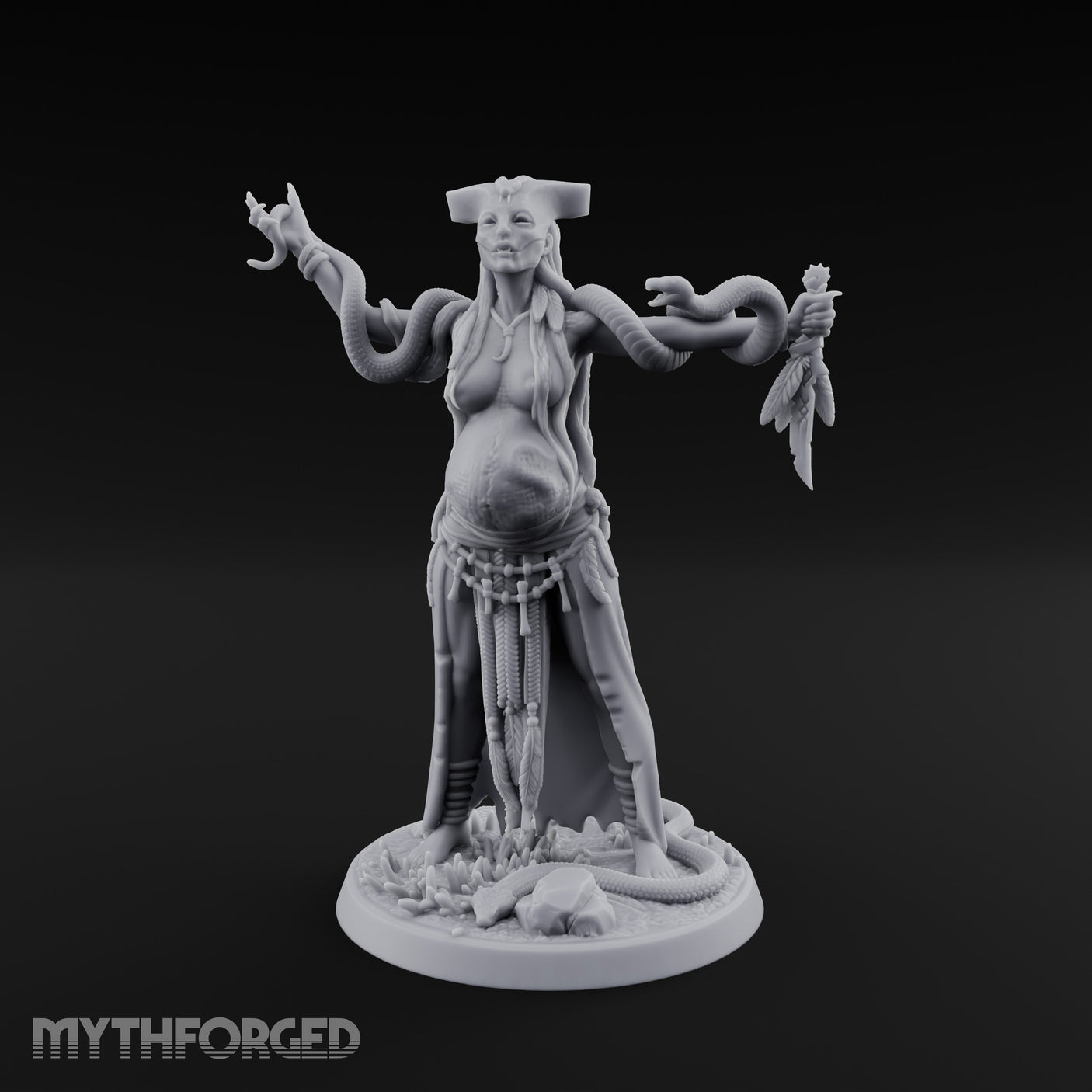 Snake Entwined Vessel of Yig Miniature for Dungeons and Dragons, Pathfinder or other TTRPGs