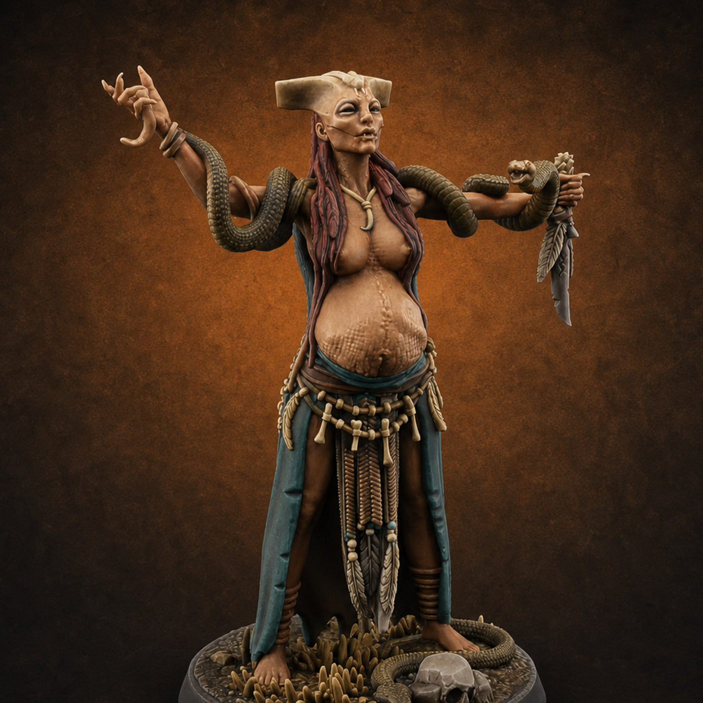 Snake Entwined Vessel of Yig Miniature for Dungeons and Dragons, Pathfinder or other TTRPGs
