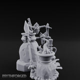 Snake-Stirred Idol-Framed Tribal Witch Cauldron Scene Miniature for Dungeons and Dragons, Pathfinder or other TTRPGs