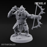 Snarling Bow Drawing Pig Orc Archer A Miniature for Dungeons and Dragons, Pathfinder or other TTRPGs