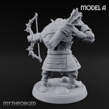 Snarling Bow Drawing Pig Orc Archer A Miniature for Dungeons and Dragons, Pathfinder or other TTRPGs