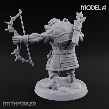 Snarling Bow Drawing Pig Orc Archer A Miniature for Dungeons and Dragons, Pathfinder or other TTRPGs
