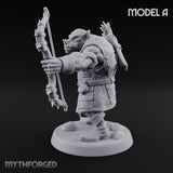 Snarling Bow Drawing Pig Orc Archer A Miniature for Dungeons and Dragons, Pathfinder or other TTRPGs