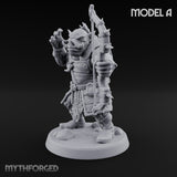Snarling Bow Drawing Pig Orc Archer A Miniature for Dungeons and Dragons, Pathfinder or other TTRPGs