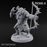 Snarling Bow Drawing Pig Orc Archer A Miniature for Dungeons and Dragons, Pathfinder or other TTRPGs