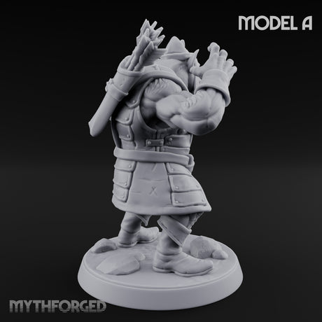 Snarling Bow Drawing Pig Orc Archer A Miniature for Dungeons and Dragons, Pathfinder or other TTRPGs