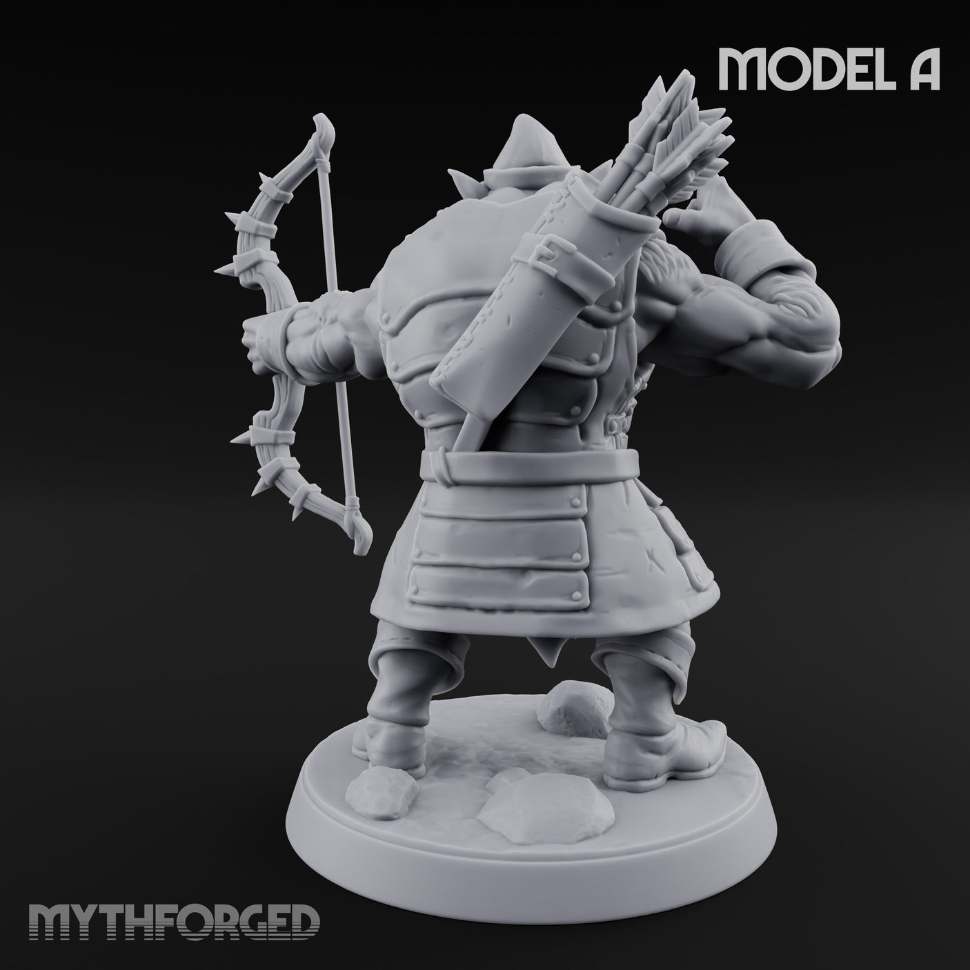 Snarling Bow Drawing Pig Orc Archer A Miniature for Dungeons and Dragons, Pathfinder or other TTRPGs