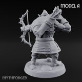 Snarling Bow Drawing Pig Orc Archer A Miniature for Dungeons and Dragons, Pathfinder or other TTRPGs