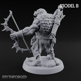 Snarling Bow Drawing Pig Orc Archer B Miniature for Dungeons and Dragons, Pathfinder or other TTRPGs
