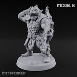 Snarling Bow Drawing Pig Orc Archer B Miniature for Dungeons and Dragons, Pathfinder or other TTRPGs