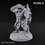 Snarling Bow Drawing Pig Orc Archer B Miniature for Dungeons and Dragons, Pathfinder or other TTRPGs