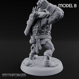 Snarling Bow Drawing Pig Orc Archer B Miniature for Dungeons and Dragons, Pathfinder or other TTRPGs