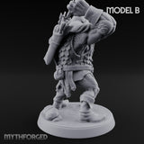 Snarling Bow Drawing Pig Orc Archer B Miniature for Dungeons and Dragons, Pathfinder or other TTRPGs