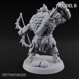 Snarling Bow Drawing Pig Orc Archer B Miniature for Dungeons and Dragons, Pathfinder or other TTRPGs