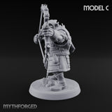 Snarling Bow Drawing Pig Orc Archer C Miniature for Dungeons and Dragons, Pathfinder or other TTRPGs