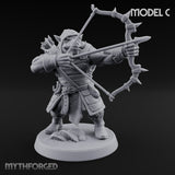 Snarling Bow Drawing Pig Orc Archer C Miniature for Dungeons and Dragons, Pathfinder or other TTRPGs