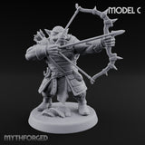 Snarling Bow Drawing Pig Orc Archer C Miniature for Dungeons and Dragons, Pathfinder or other TTRPGs