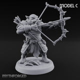 Snarling Bow Drawing Pig Orc Archer C Miniature for Dungeons and Dragons, Pathfinder or other TTRPGs