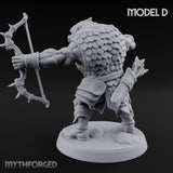 Snarling Bow Drawing Pig Orc Archer D Miniature for Dungeons and Dragons, Pathfinder or other TTRPGs