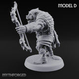 Snarling Bow Drawing Pig Orc Archer D Miniature for Dungeons and Dragons, Pathfinder or other TTRPGs