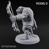 Snarling Bow Drawing Pig Orc Archer D Miniature for Dungeons and Dragons, Pathfinder or other TTRPGs