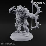 Snarling Bow Drawing Pig Orc Archer D Miniature for Dungeons and Dragons, Pathfinder or other TTRPGs