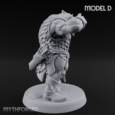 Snarling Bow Drawing Pig Orc Archer D Miniature for Dungeons and Dragons, Pathfinder or other TTRPGs