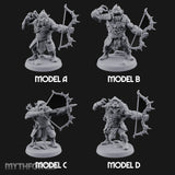 Snarling Bow Drawing Pig Orc Archers — Full Set