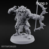 Snarling Bow Drawing Pig Orc Archers — D