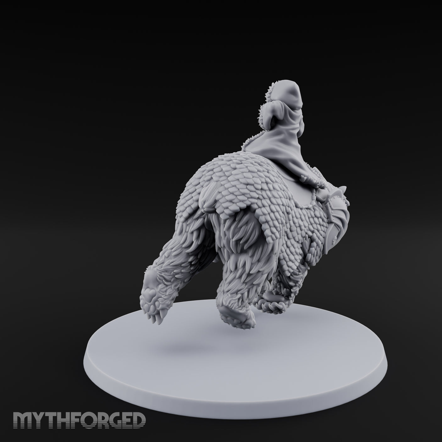 Taking Aim Rifle Bear Rider Miniature for Dungeons and Dragons, Pathfinder or other TTRPGs